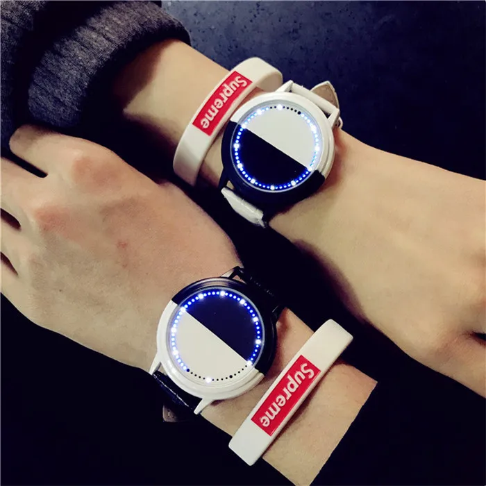 

Male Watch Fashion Trendy Men Korean Style LED Couple Simple Casual Cool Women Waterproof Cheap Wrist Watches for Ladies/men