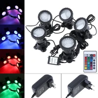 waterproof color changing underwater light 36 led spotlight for fountain aquarium fish tank pond garden lamp with remote control