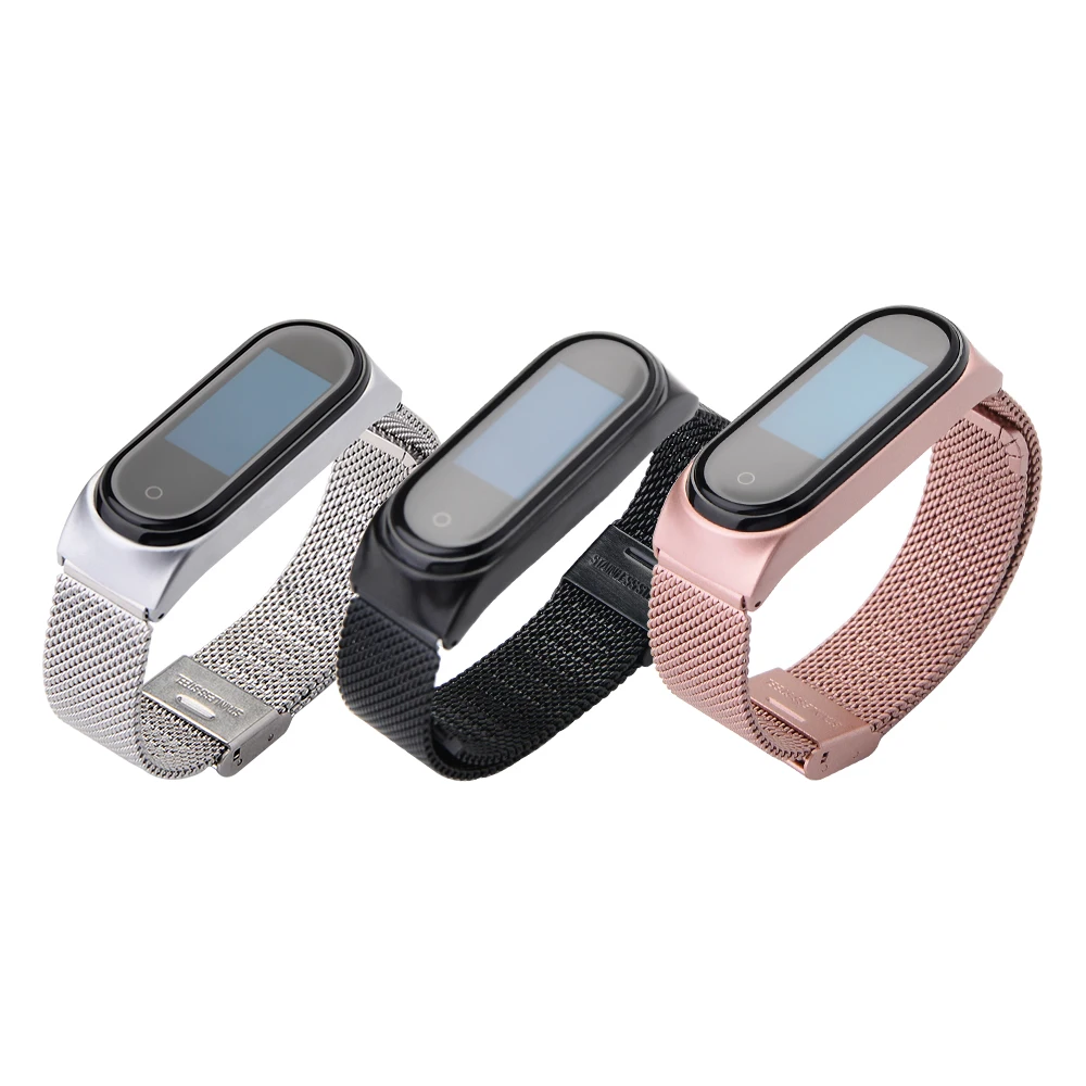 Mi lanese магнитный ремешок для xiaomi mi band 3 4 браслет из нержавеющей стали для xiaomi браслет сменный металлический браслет mi band 3