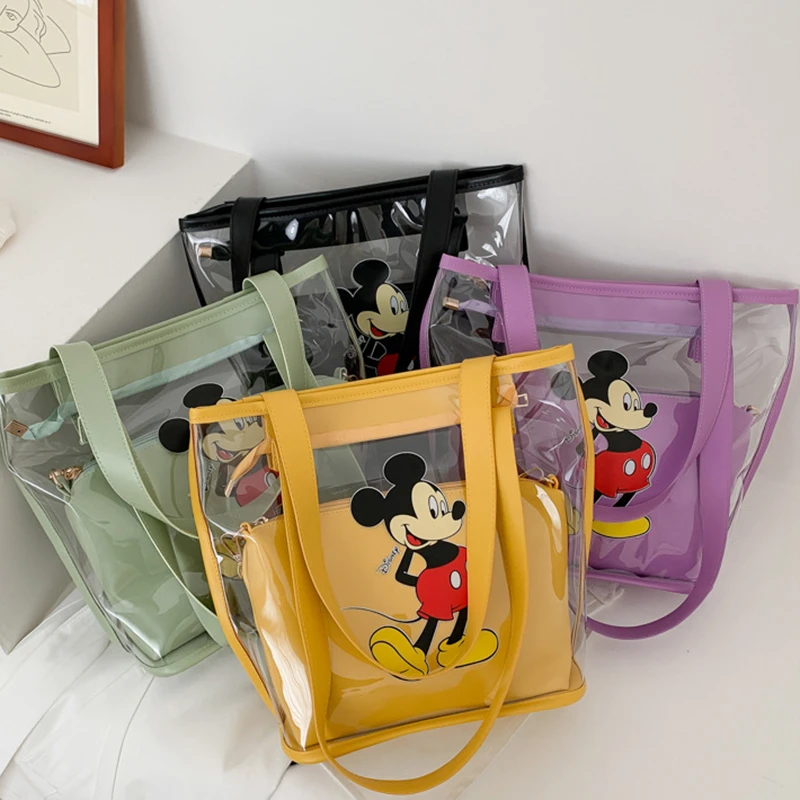 Женская прозрачная сумка-тоут две прозрачные Сумки из искусственной кожи сумки