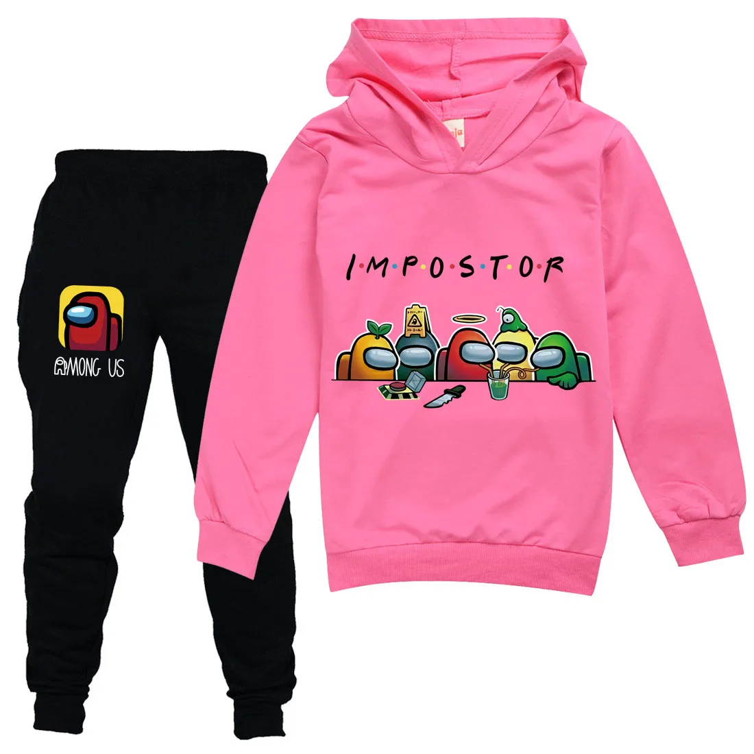 

2-16Y Kids Among US Clothes Set Boys Hoodies Jogger Pants 2pcs Sets Children's Clothing Cartoon Impostor Fashion Girls Outfits