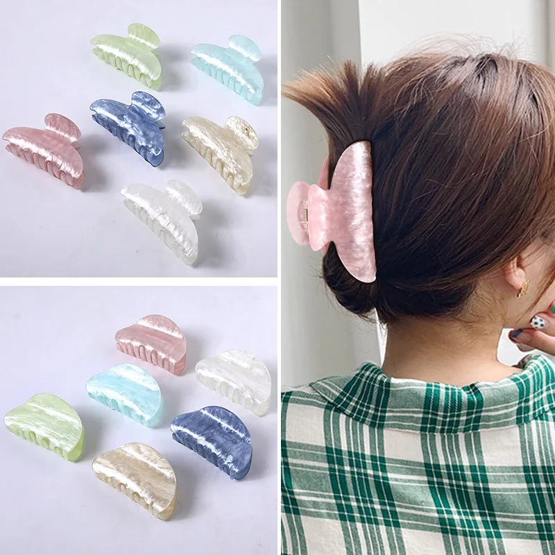 2020 New Large Size Hair Claws Marble Crab Clamp Fashion Acrylic Water Pattern Clips For Accessories Women Headdress |