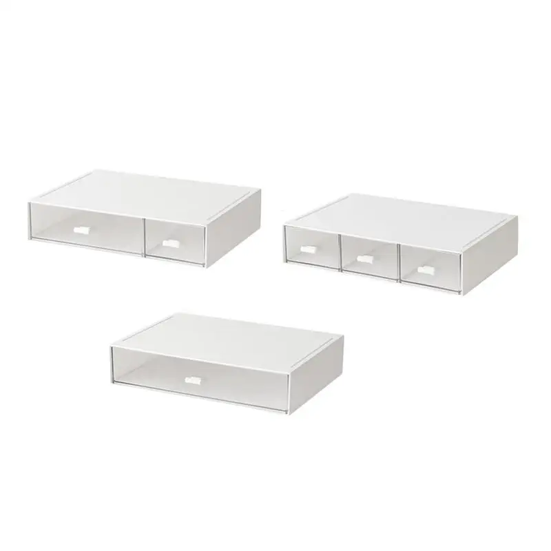

3Pcs Jewelry Storage Case transparent Household Makeup Accessory Storage Box