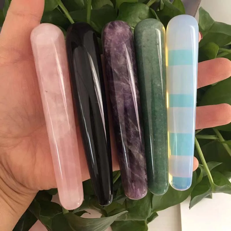 Натуральный массажер волшебная палочка мечта аметист Хрустальный нефрит ролик