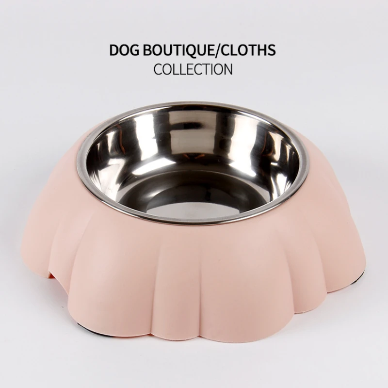 

The New Pet Bowl Stainless Steel Single Bowl Non-slip Dog Cat Feeding Supplies Plastic Single Bowl One Drop Shipping Food Bowl