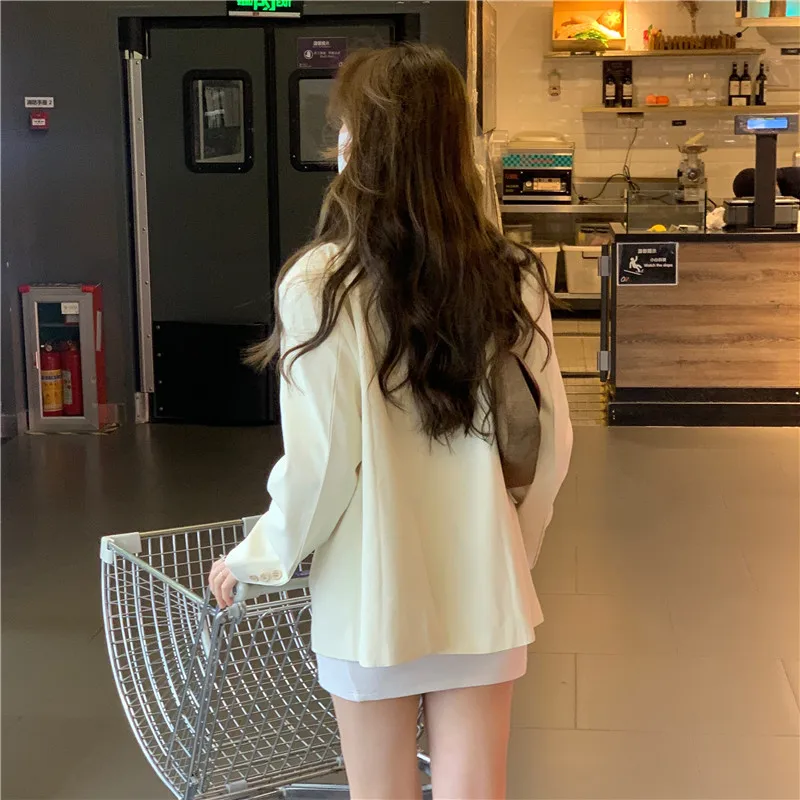 

Harajpoo Women Blazers 2021 Spring Fall Clothing New Korean Loose Wild Suit Jacket Fried Street White Suit Coats Ladies Tops