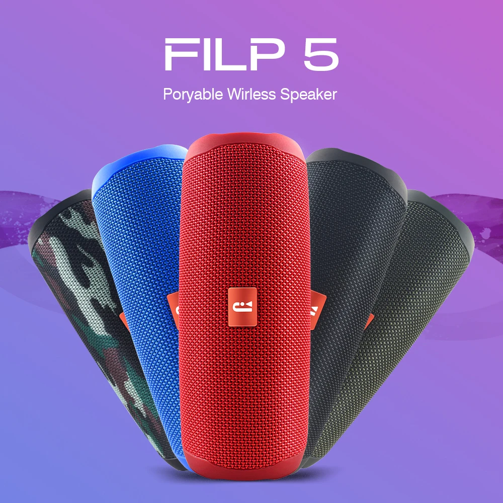 Bluetooth динамик Filp5 водонепроницаемый портативный открытый беспроводной мини Колонка коробка Поддержка TF карты стерео Hi-Fi коробки Большой MP3