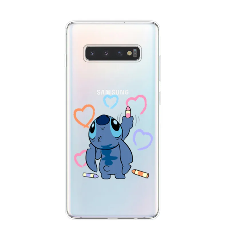 Милые чехлы для телефонов Disneys Stitch для samsung S10 S9 S8 Plus S10e 5G S6 S7 Edge S10Lite, Прозрачная силиконовая Мягкая задняя крышка - Цвет: T5971