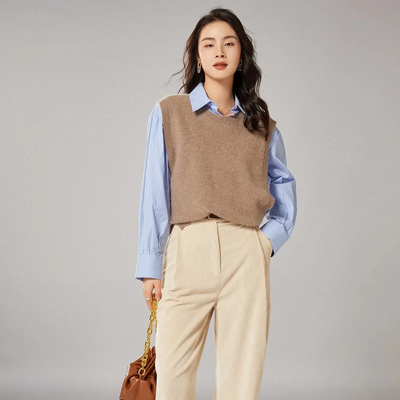 

2021 woman Vest summer sweaters knitted Sleeveless Pullovers jumper High Quality Female knitwear O-neck cool comfortable