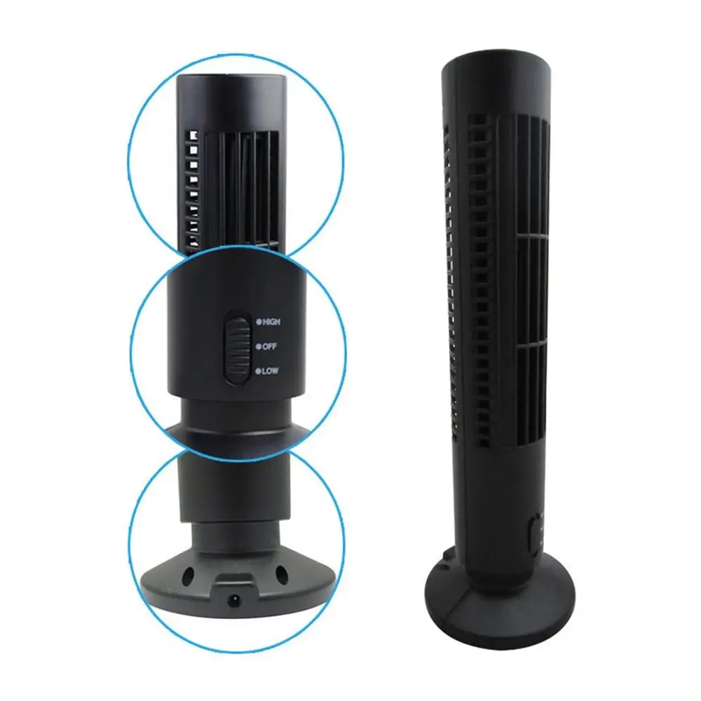 Mini Portable USB Powered Tower Shape PC Laptop Fan Desktop Cooling Bladeless Notebook Air Conditioner Low Noise | Компьютеры и офис
