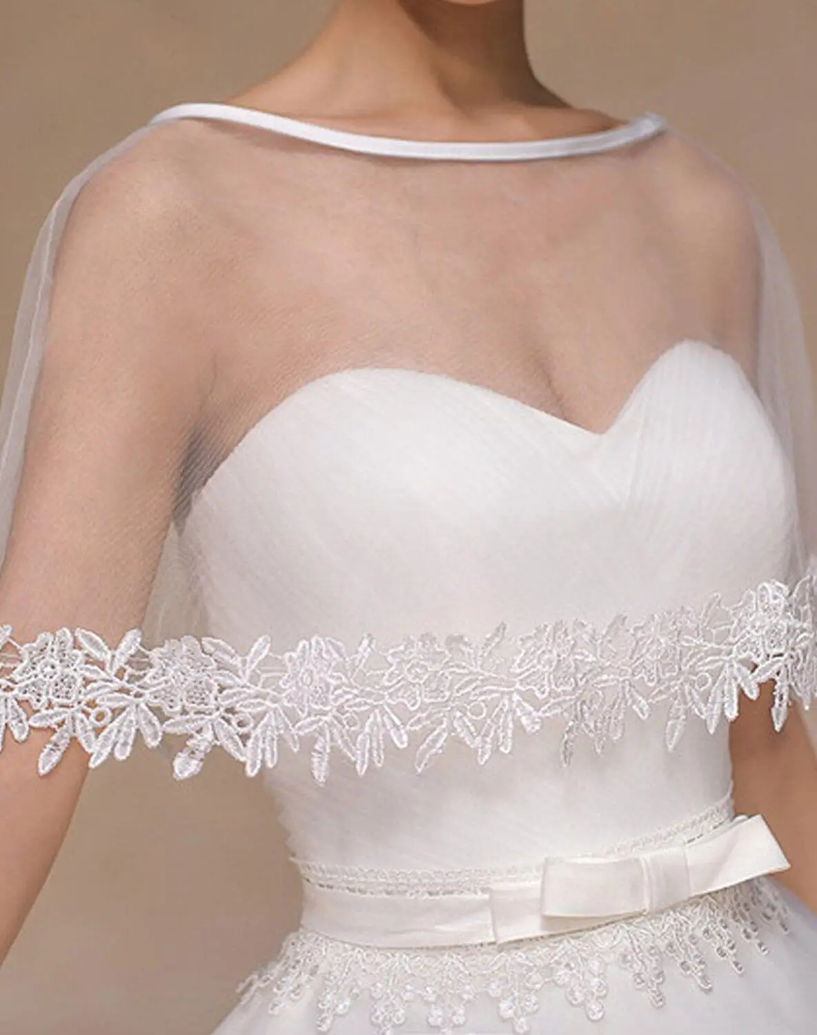 Appliques Lace Bridal Scarfs Boleros Tulle Cape Ivory Wedding Jackets Wraps Accessories In Stock | Свадьбы и торжества