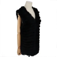 2021 women real rabbit fur vest sleeveless gilet knitted fur coat women fur coats