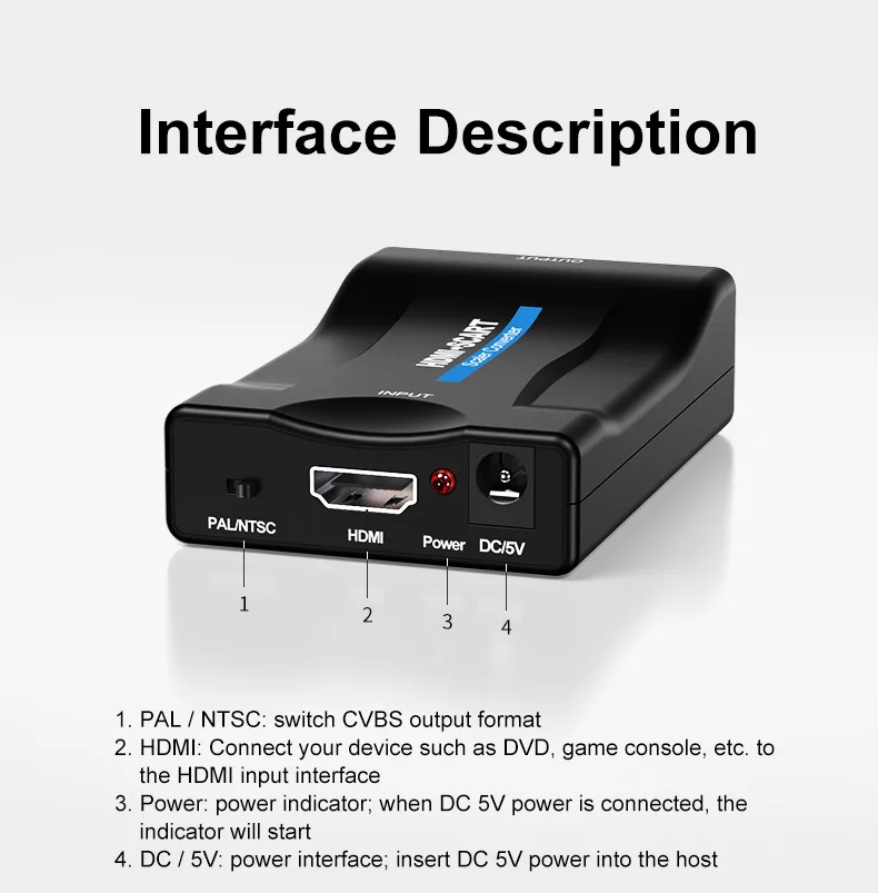 Преобразователь 1080P HDMI на Scart высококлассный преобразователь Аудио и видео