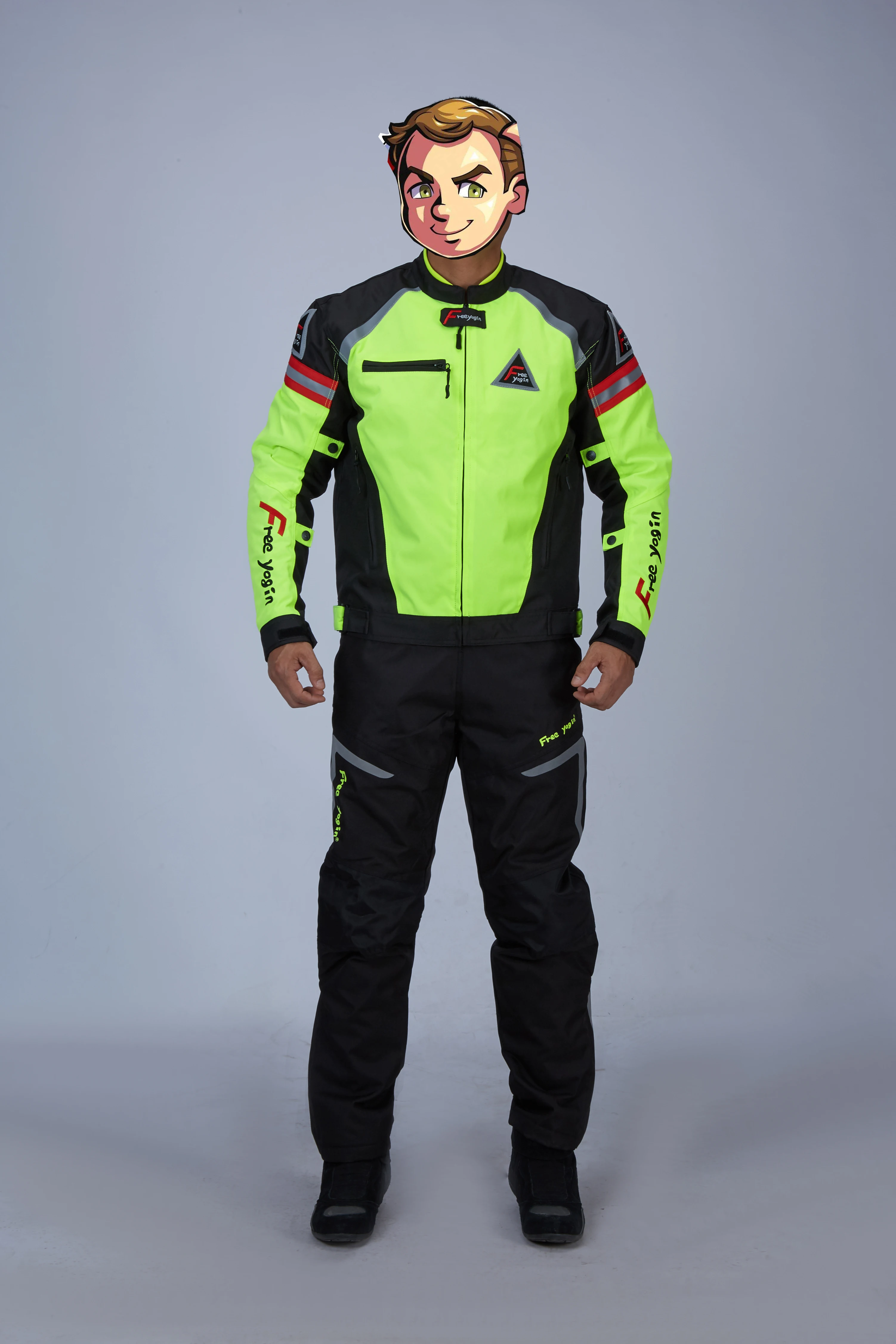 

Four-season motorcycle riding suit wind, warm, fall-proof motorcycle rider pulling suit with protective gear jacket and pants