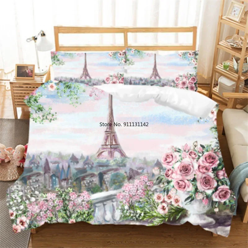 Модный пуховой чехол в Парижском Стиле с изображением Эйфелевой башни цветов