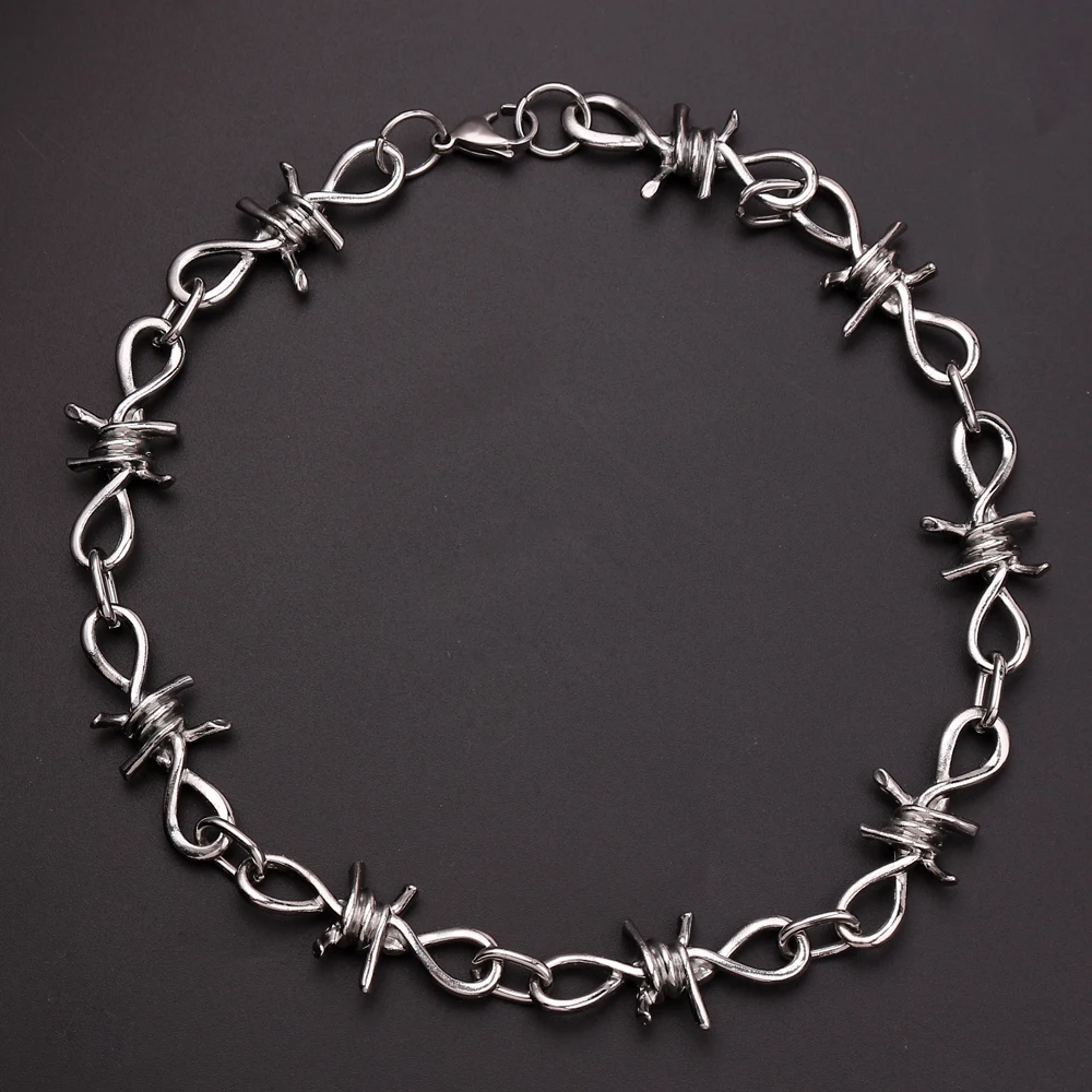 Панк готический сплав колючая проволока Brambles ожерелье ювелирные изделия для женщин мужчин унисекс женщин мужские ювелирные изделия аксессуары