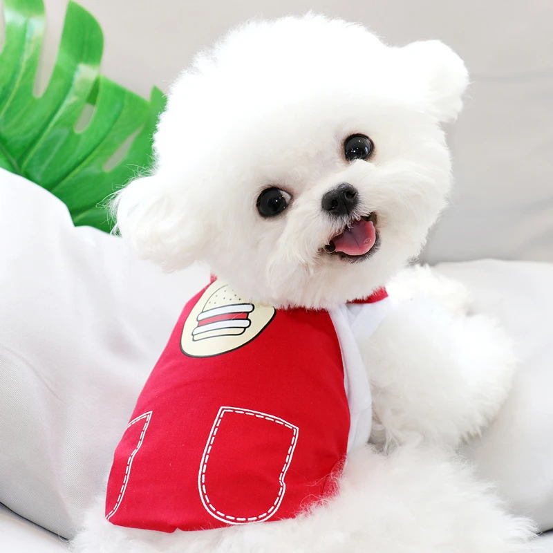 Yellow Dog Sling Clothes Pet Poodle Home Summer Soft Puppy Two-leg Pullovers XS-XL |