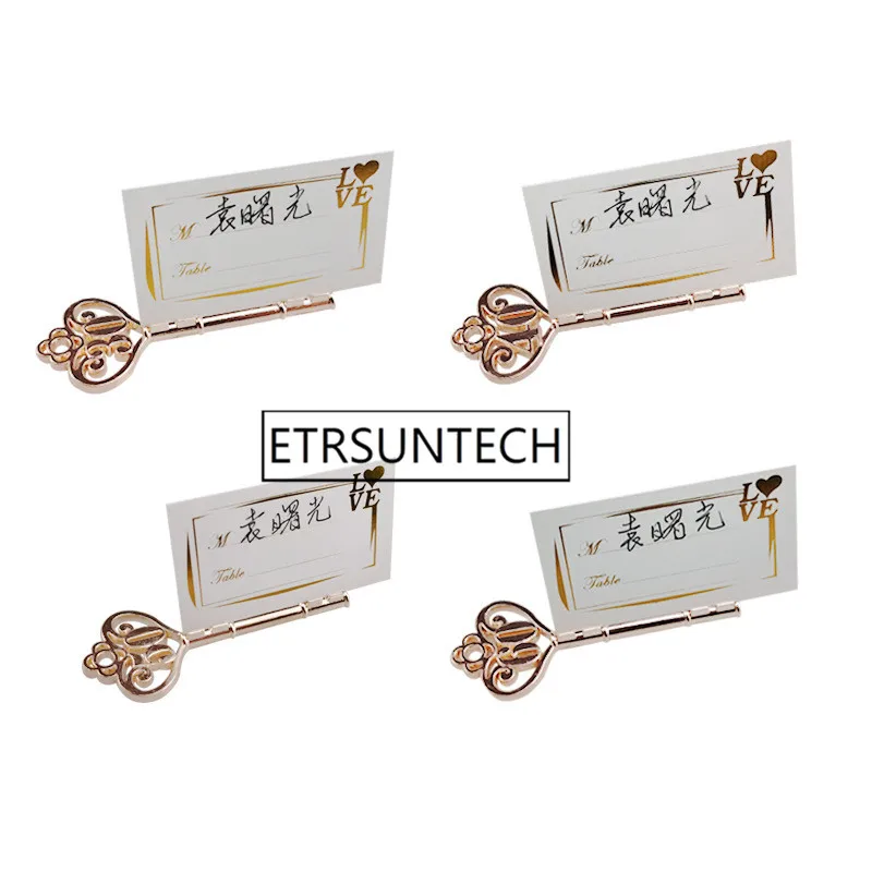 

200pcs Retro Key Place Card Holder Vintage Rustic Wedding Table Decoration Table Number Name Card Holder Supplies