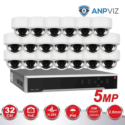 20PCS White KIT Hikvision OEM 32CH 4 к NVR KIT 16/20/32 шт. 5MP безопасности PoE, купольная IP система наблюдения ссtv встроенной Аудио Видео набор для наблюдения - Цвет: 20PCS White KIT