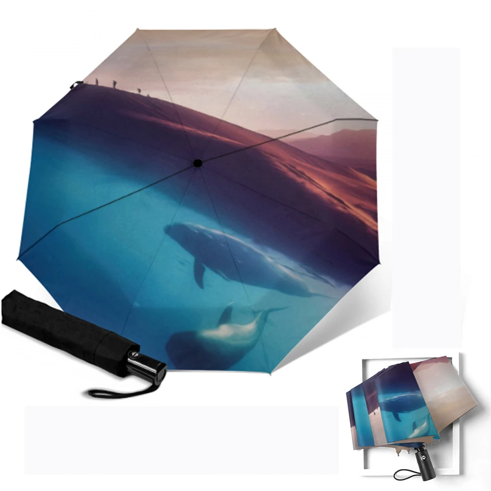 Роскошный складной зонт с автоматическим открытием и закрытием для путешествий