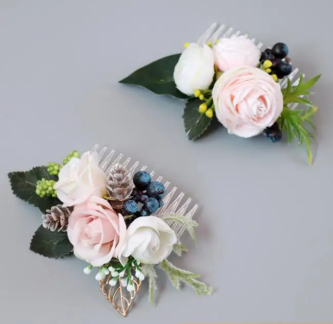 Волосы цветок пляж Свадьба Фотография натуральный лес волосы для невесты