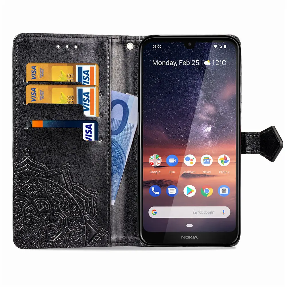 Чехол для nokia 3,2 2,1 3,1 7,1 8,1 5,1 7 plus, роскошный чехол с тиснением, чехол для телефона из искусственной кожи для nokia 9 pureview, откидная крышка, чехол