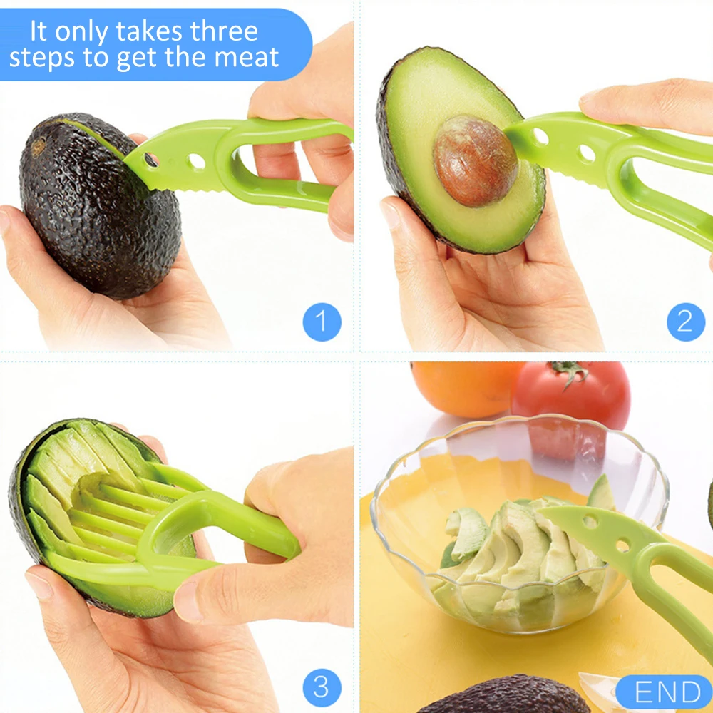 3-в-1 авокадо ломтерезка для ножниц нож удаления сердцевины и нарезания Фруктовый
