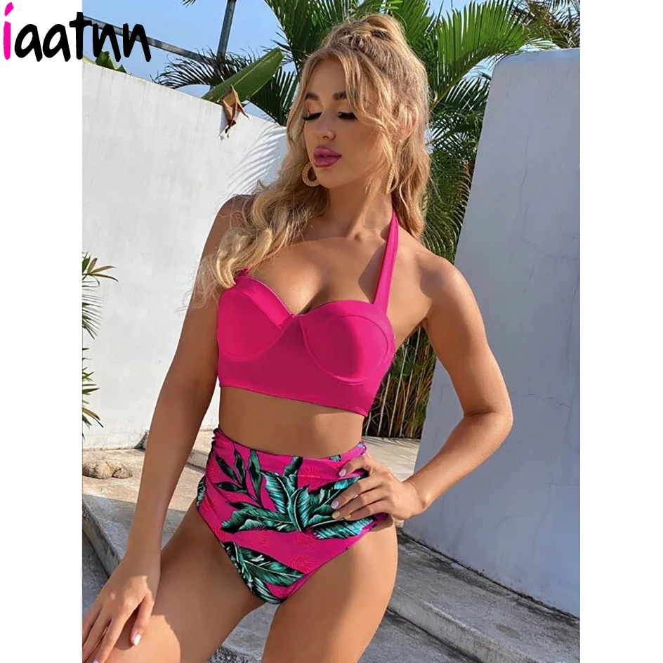 

High Waist Bikini 2021 Women Swimsuit Push Up Female Swimwear High Leg Bikinis Set Summer Beach Swimming for Bathing Suit Woman