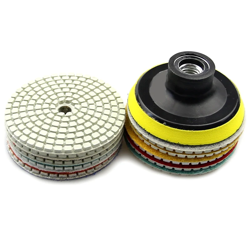 3 In.10 Pcs Diamond Flexible Wet Polishing Disc 1 M10 Holder For Marble Stone Ceramic Granite Tile Concrete Grinding | Инструменты