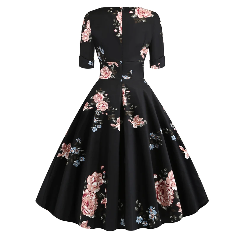 Женское винтажное платье с цветочным принтом элегантные вечерние