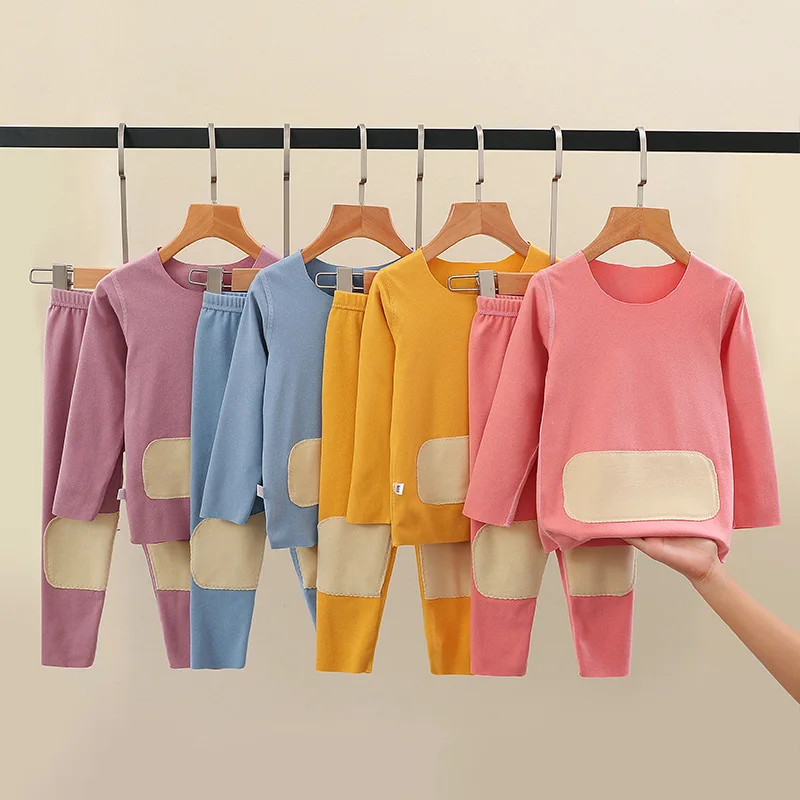 

Winter Warm Children Underwear Set Wool Silk Sanding Process Student Baby Girl Boy Home Clothing Kids Pajamas For 1-13 Years Old