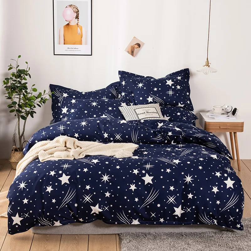 

All-Cotton Sanding Four-Piece Thick Cotton Bed Sheet Three Sets of Quilt Cover Winter Bedding Cover Bedding Set Bedding Set