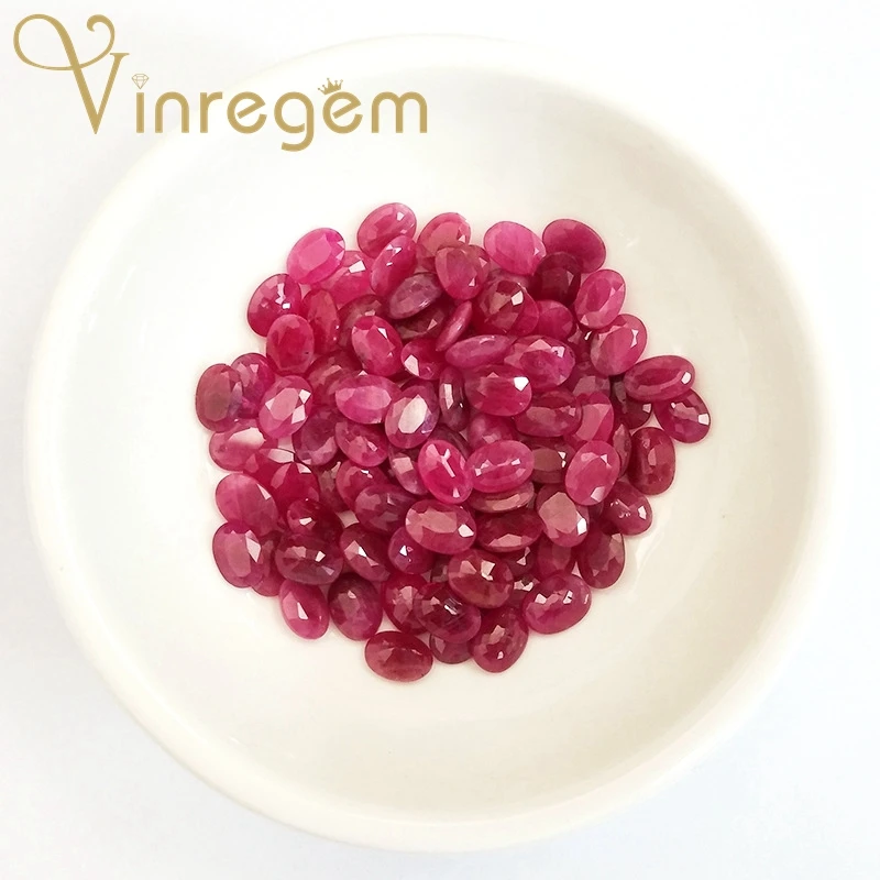 Vinregem AAAAA высокое качество 1 шт. натуральный овальный вырез 4*6 мм Рубин свободный