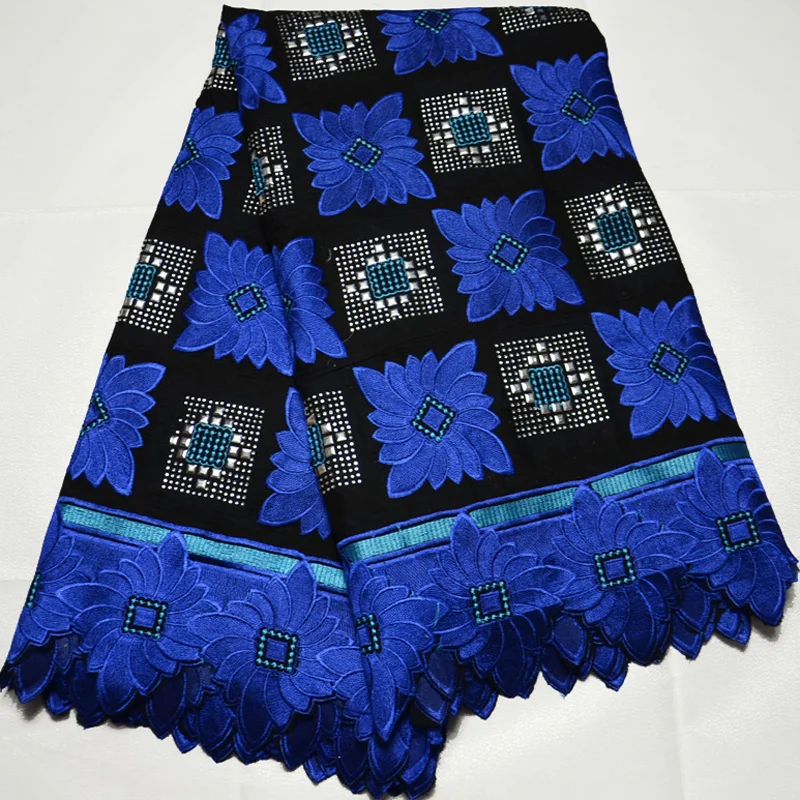 (5yards/pc) high density African cotton lace fabric fantastic embroidered Swiss voile with stones for party dress CLP327 | Дом и сад