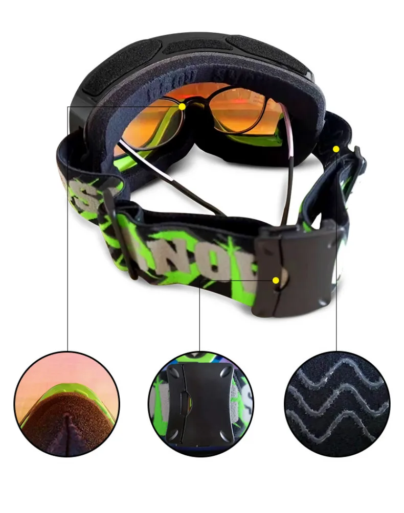 GSOU SNOW Ski Goggles Double Layers UV400 Anti-fog Big Ski Glasses Men Women Snowboarding Skiing Goggles With Packet