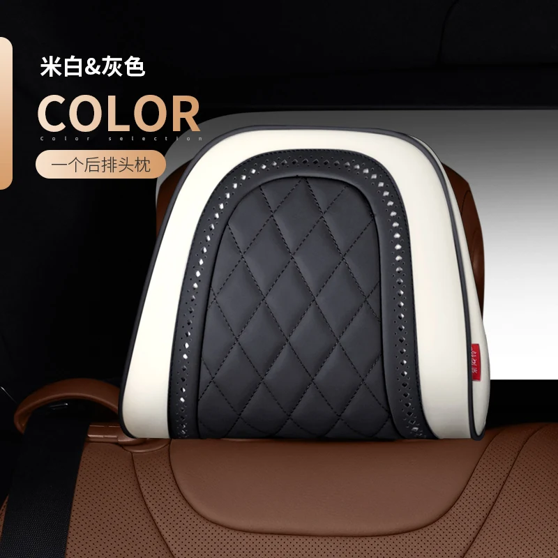 

For Mercedes Benz Maybach S-Class headrest Luxury car Pillows Car Travel Neck Rest Pillows Seat Cushion Support Napa leather