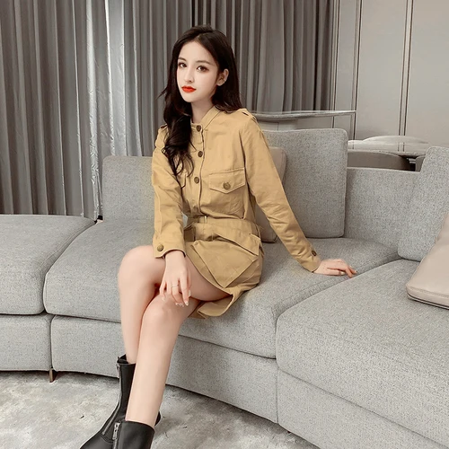 Женское джинсовое платье с длинным рукавом облегающее мини в стиле Харадзюку