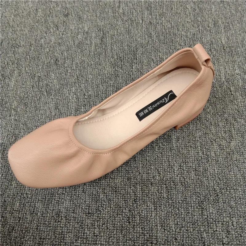 

Summer Shoes Ladies Low Heels Female Footwear All-Match Shallow Mouth Square Toe Casual Sneaker 2021 Dress New Rubber PU Basic S