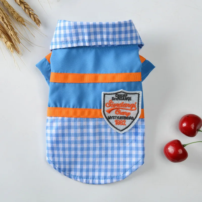 

PUOUPUOU Lattice Dog Clothes Spring Pet Dog Clothes Shirt Puppy Breathable Plaid Pet Clothes Small Medium Dog Yorkshire Outfit