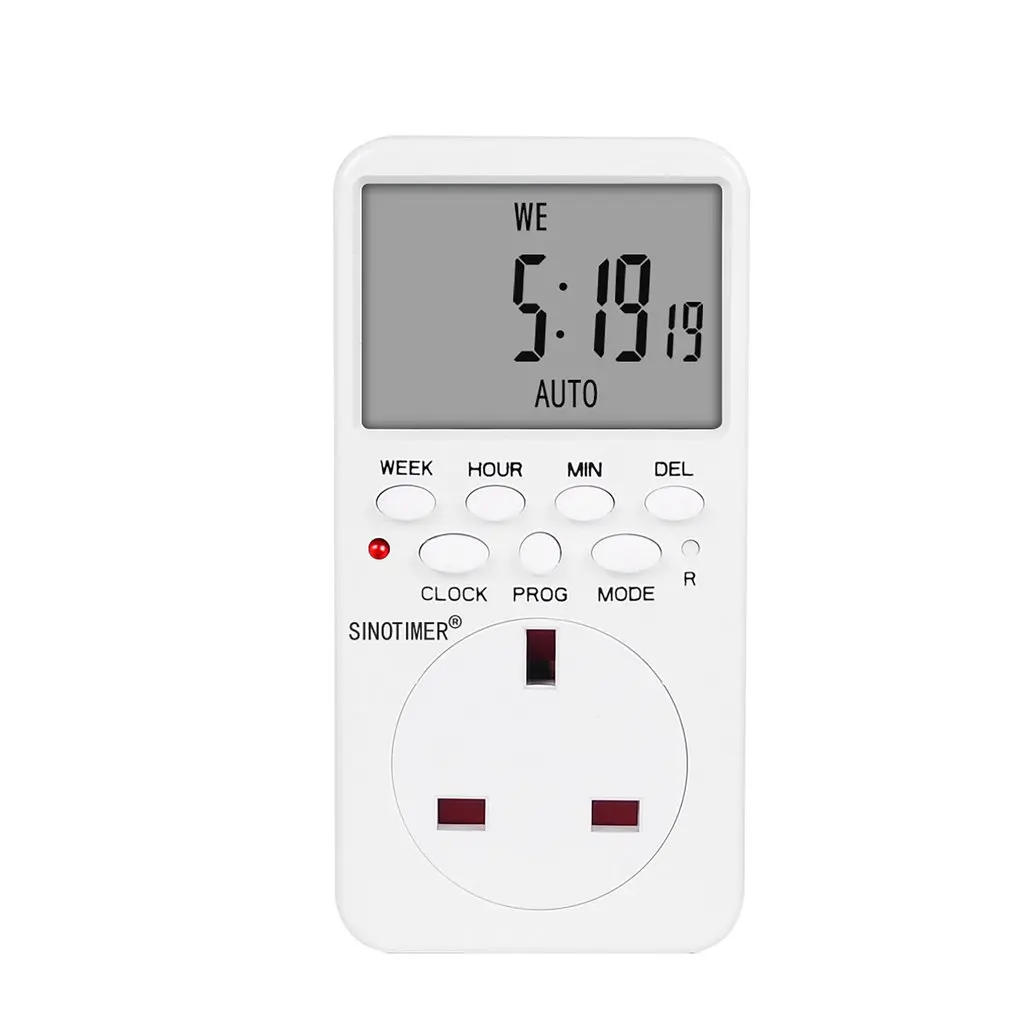

Hot SINOTIMER TM519 Electronic Digital Timer Switch Kitchen Timer Socket 230v 120v 7 Day 12/24 Hours Programmable Timing Socket