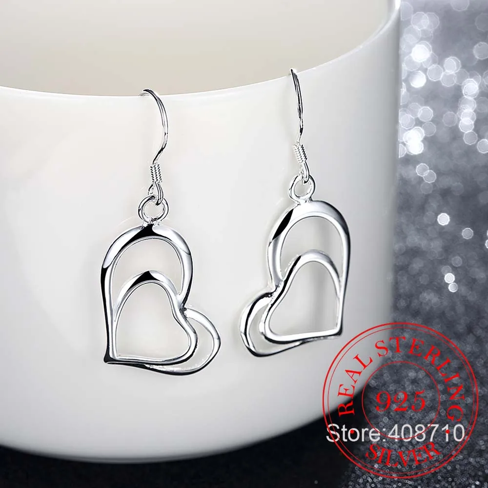 Оптовые посеребренные серьги свадебные ювелирные аксессуары двойные косая