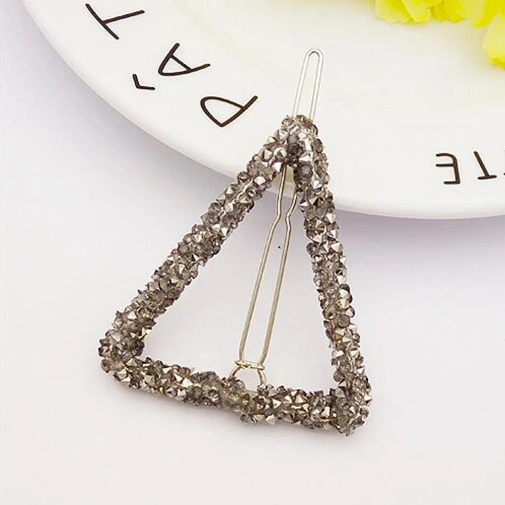 triangle black 1 шт. Модный с кристаллами, со стразами шпилька Звезда Треугольник круглой формы женские заколки для волос аксессуары для укладки - Цвет: triangle black