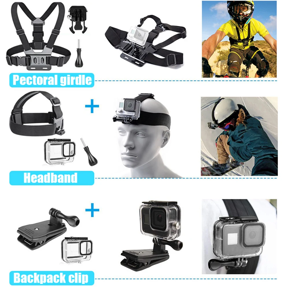 Продажа GoPro 8 Black Waterproof Shell Gopro8 Sports Camera Waterproof Shell Accessories Set