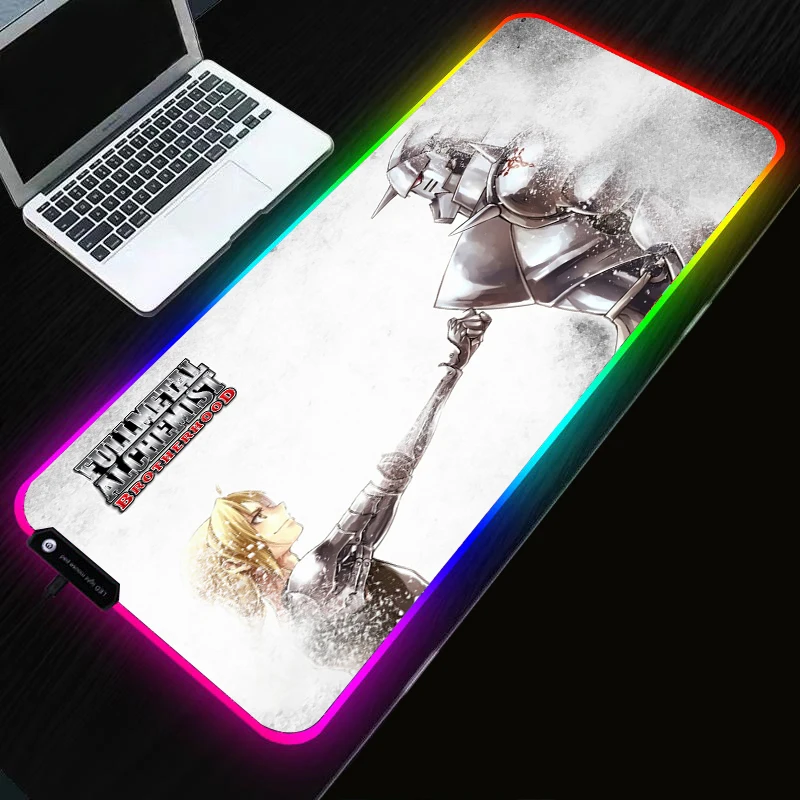

Fullmetal Alchemist Mouse Pad Large Keyboards Accessories Memo Pads Gaming Table for Pc Backlit Mat Long Padding Mesa Gamer