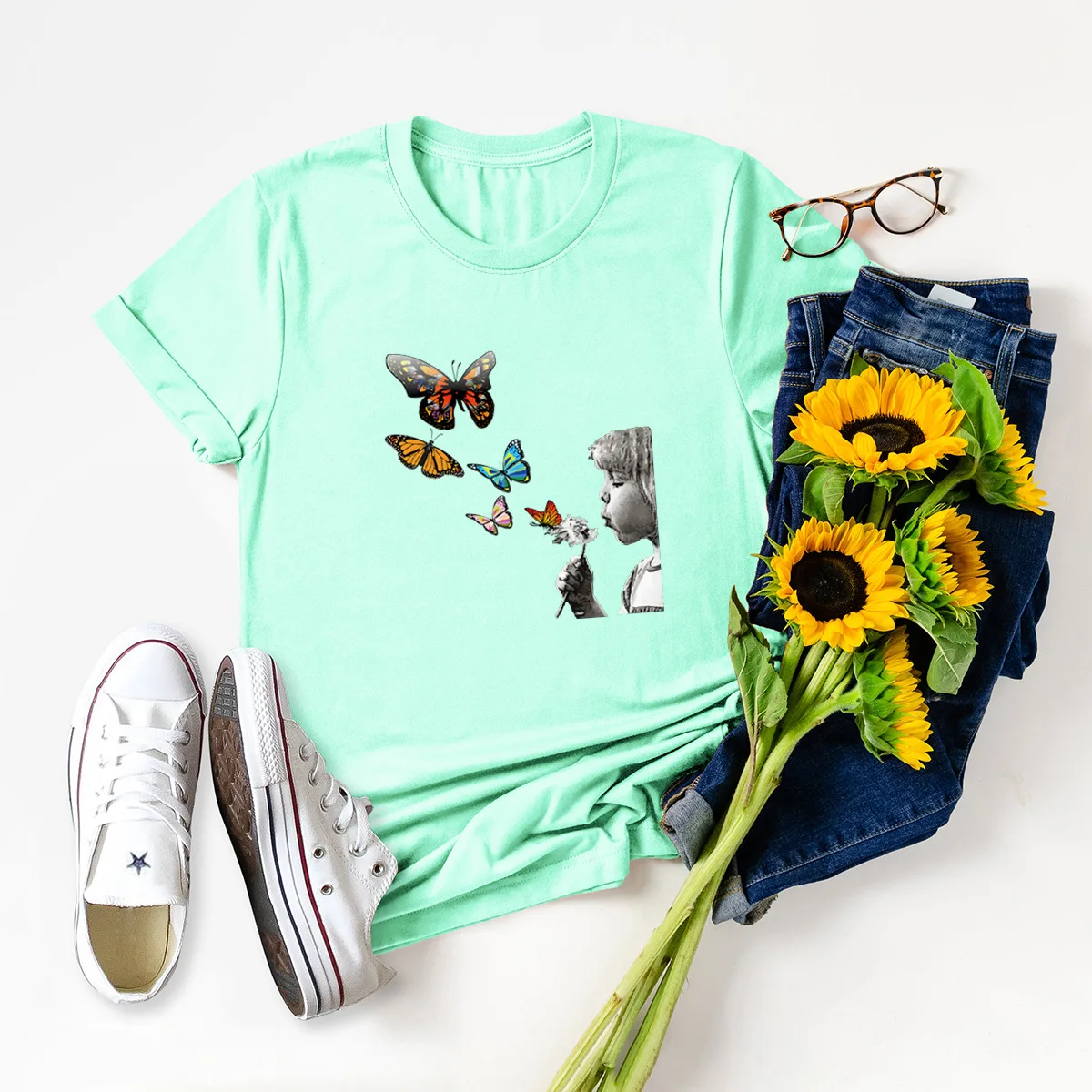 

JFUNCY Casual Cotton Shirts Short Sleeve Women's T-shirt Summer Women T Shirt Plus Size Woman Tees Tops Casual Tshirts