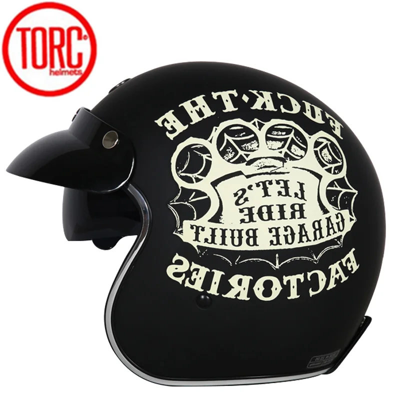 TORC casco capacete винтажные шлемы T57 moto Кафе racer moto rcycle скутер 3/4 ретро открытый шлем M L XL с солнцезащитным козырьком