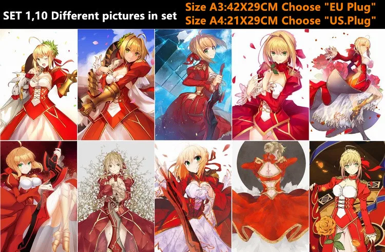 10 шт./лот аниме Fate EXTRA Nero красный/черный меч плакат наклейки игрушка Stay Night Altria