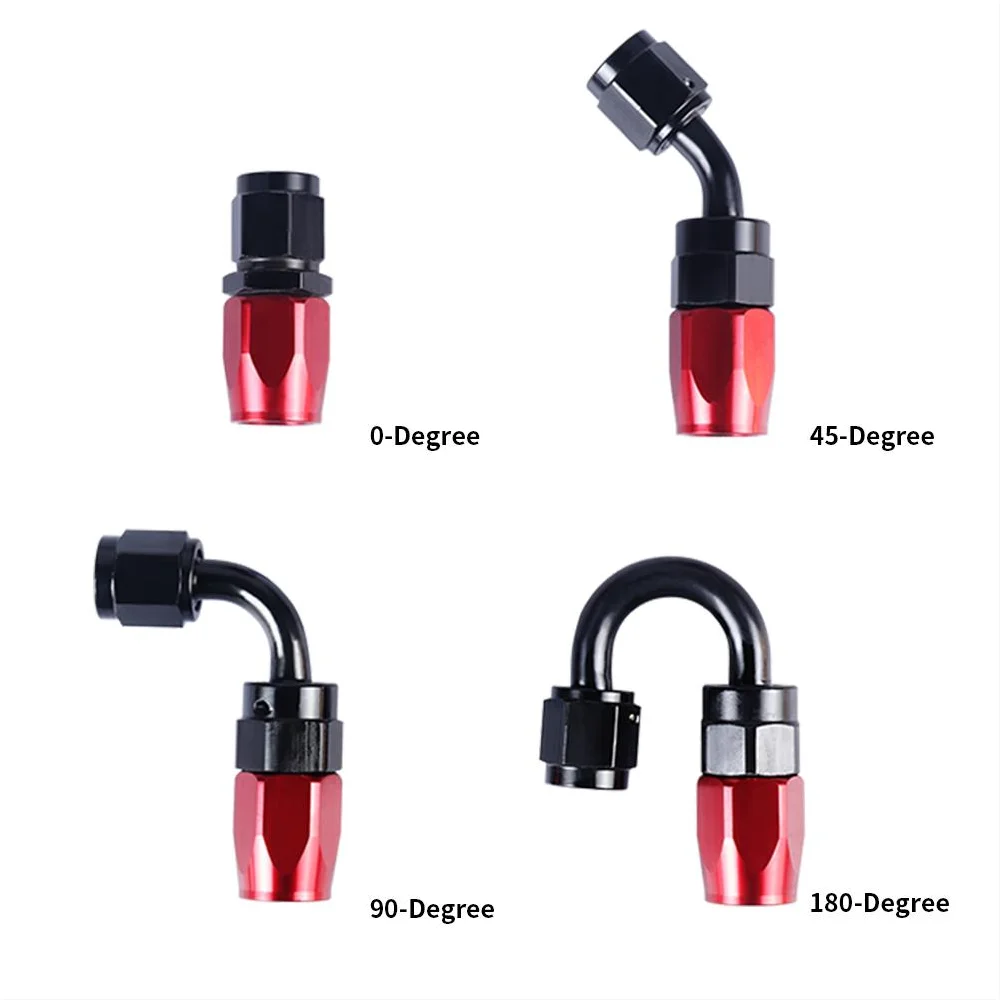 

AN 4/6/8/10/12 Hose End Connector Petroleum Fuel Reusable Connector Rotation 0/45/90/180 Degree Aluminum AN Connector Adapter