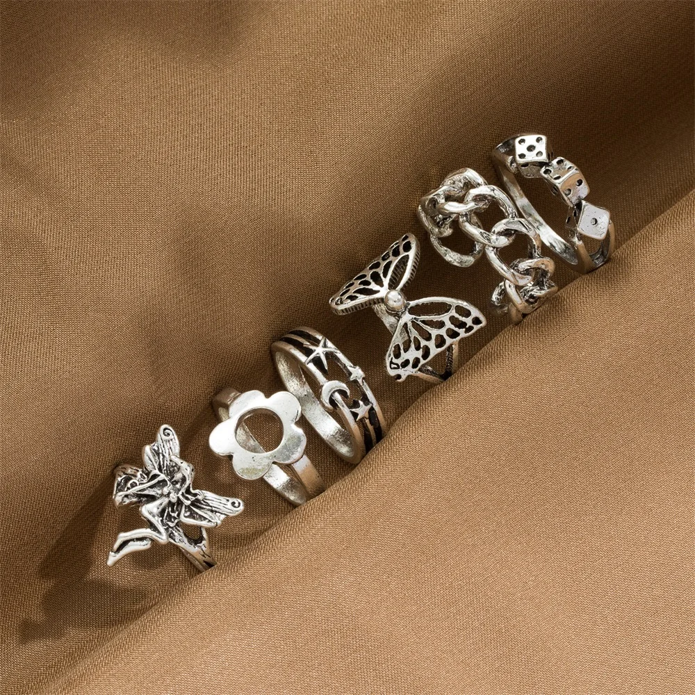 Кольцо IFME в стиле хип-хоп с цветами и бабочками для женщин мужчин кольцо на палец