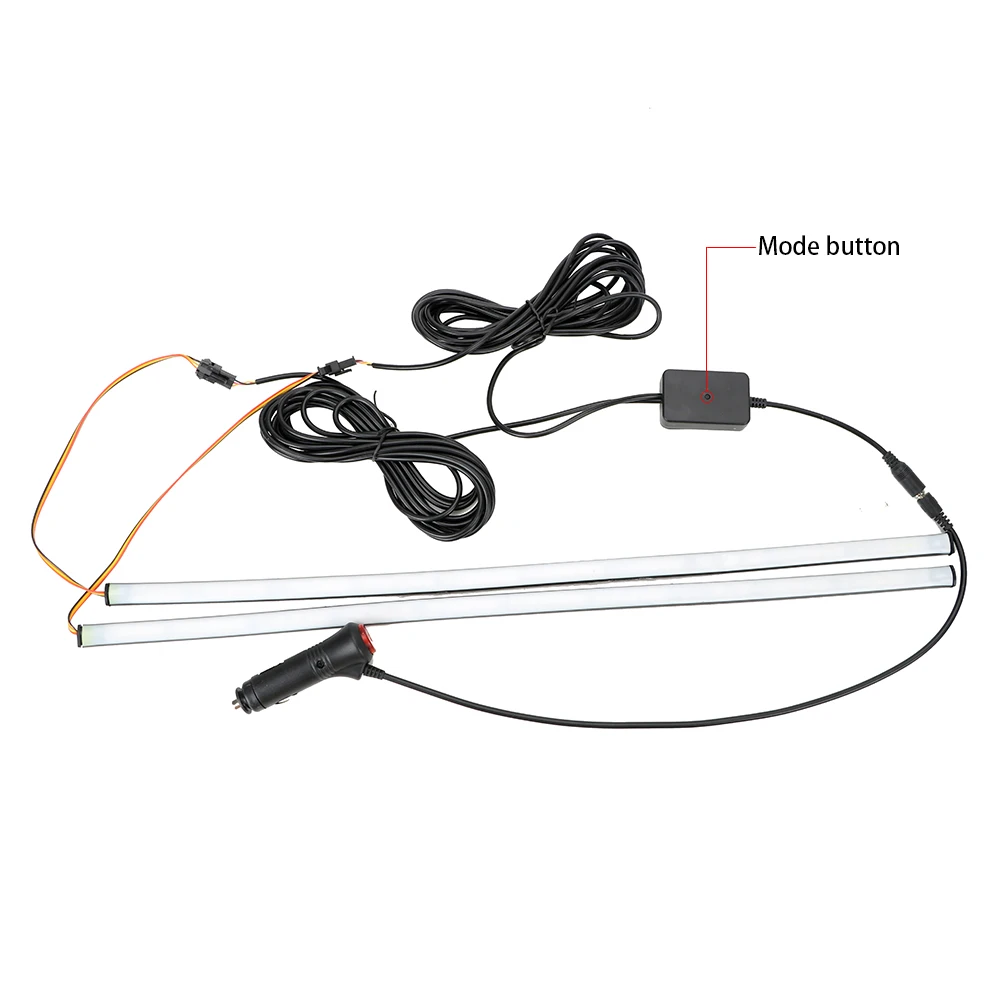 

LEEPEE Flexible 2pcs Car RGB LED Strip Light Auto Decorative Atmosphere Lamps Car Interior Lights Sound Music Control